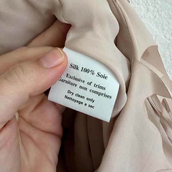 Catherine Regehr Formal Dress T Neck Bejeweled 100% Silk Spiral Hem Pink Medium - Picture 4 of 13